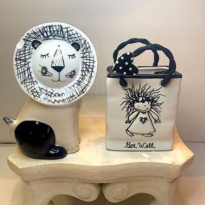 ENESCO CHILDREN OF THE INNER LIGHT 2 PIECE GET WELL SET IMPERFECTION ON LION